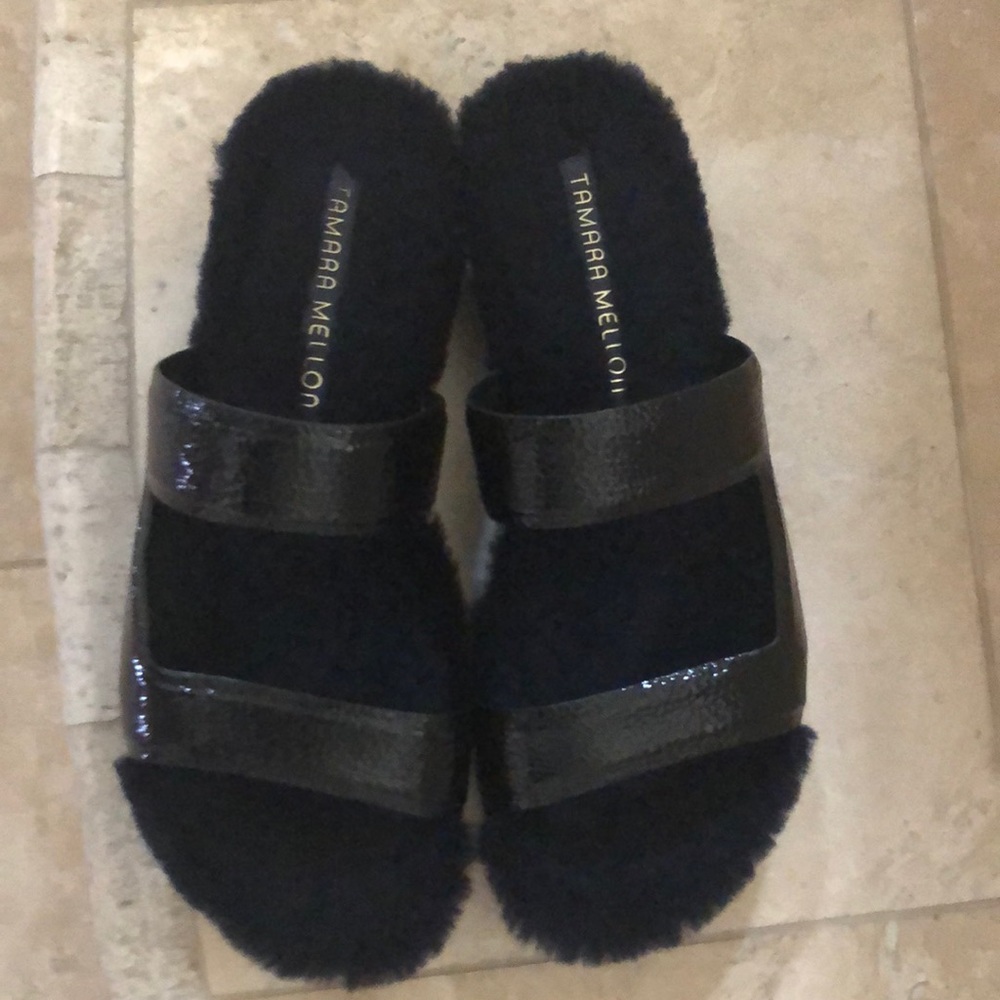 Tamara Mellon Roan Shearling Slides